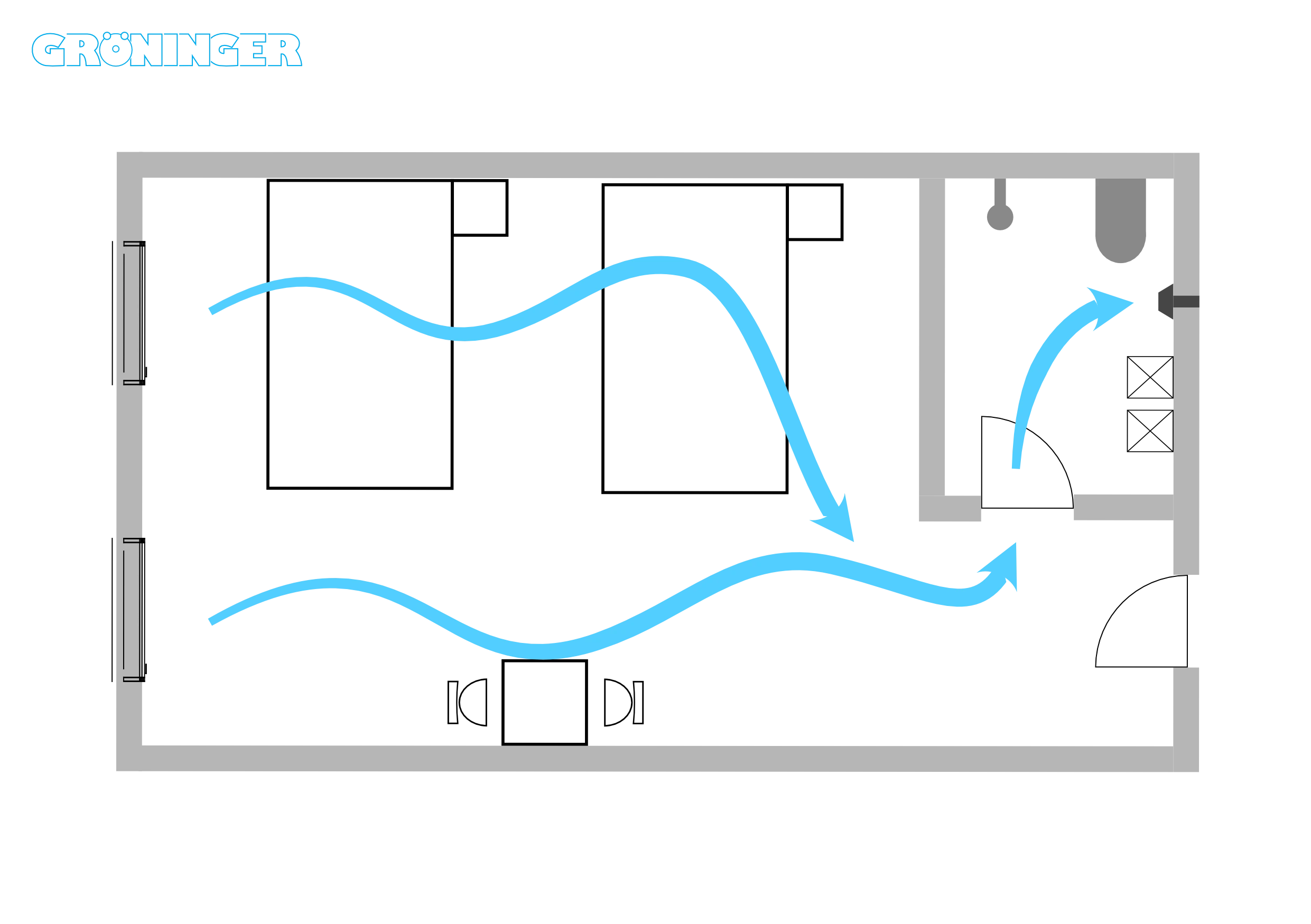 Gröninger-Fensterantrieb-DK-100-Fensterrahmen_Krankenhaus_Grundriss